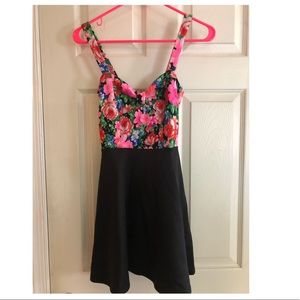 Black and Floral Dress